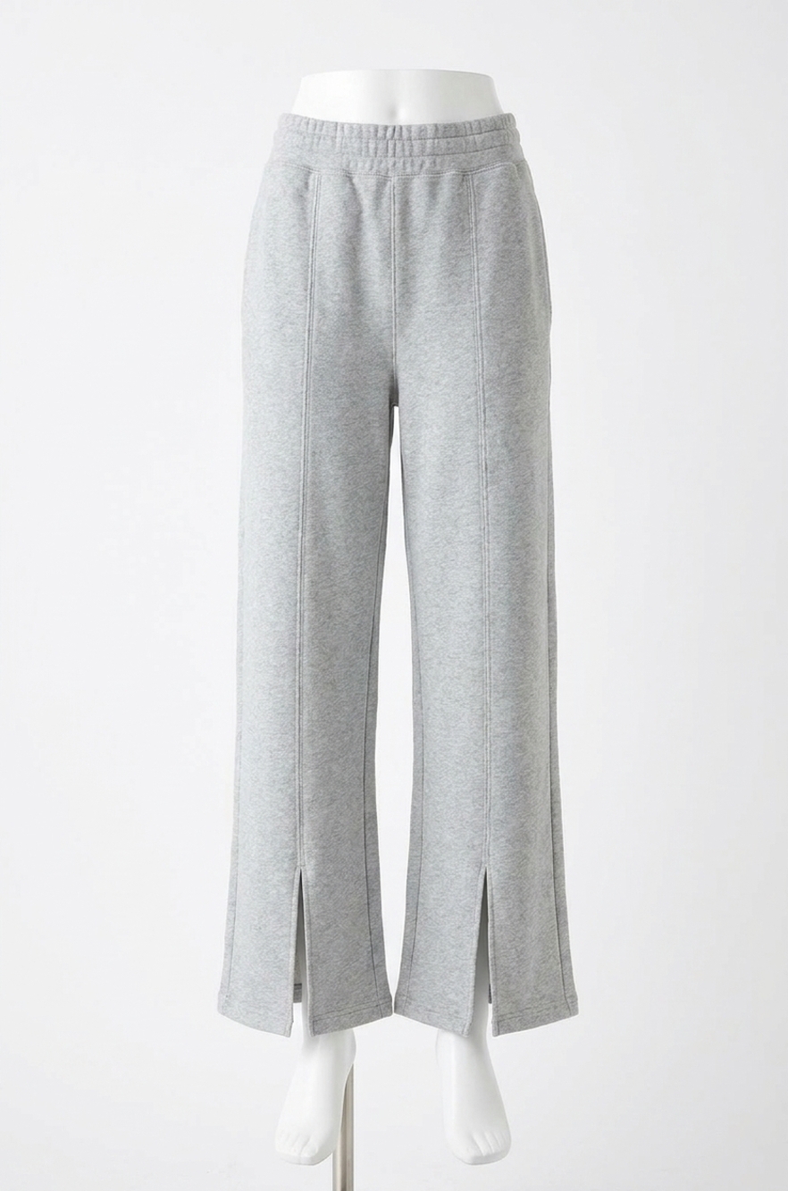NEW NATION LTD lincoln front slit knit pant in heather grey